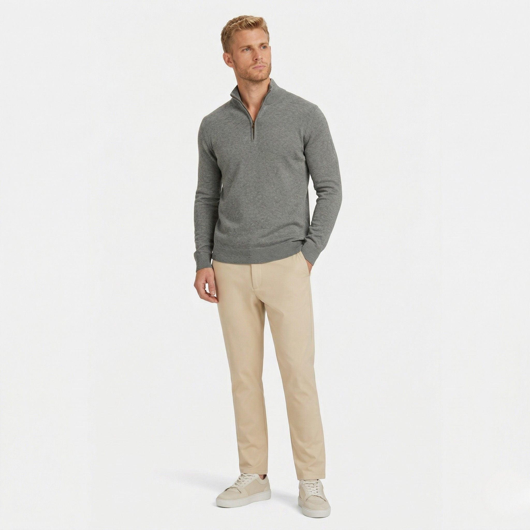 Men’s Zip Up Jumper Comfortable Knit for Daily Wear