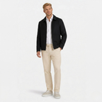 Men's Wool-Blend Harrington Jacket Full-Zip Point Collar Regular Fit