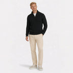 Men's Knit Jumper Cable Quarter-Zip Funnel Neck Regular Fit