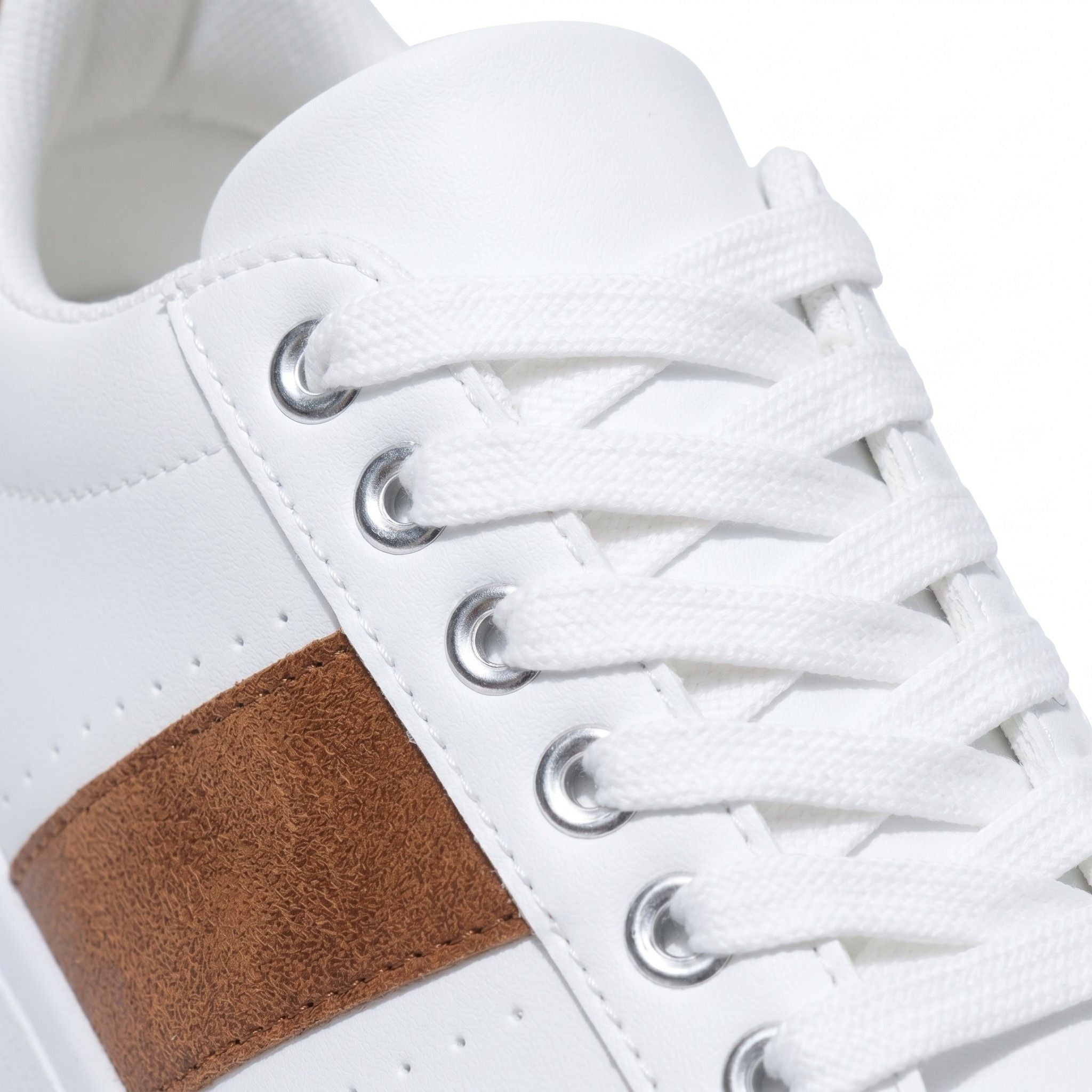 Men's Low Sneakers Lace-Up Stripe Contrast Panel