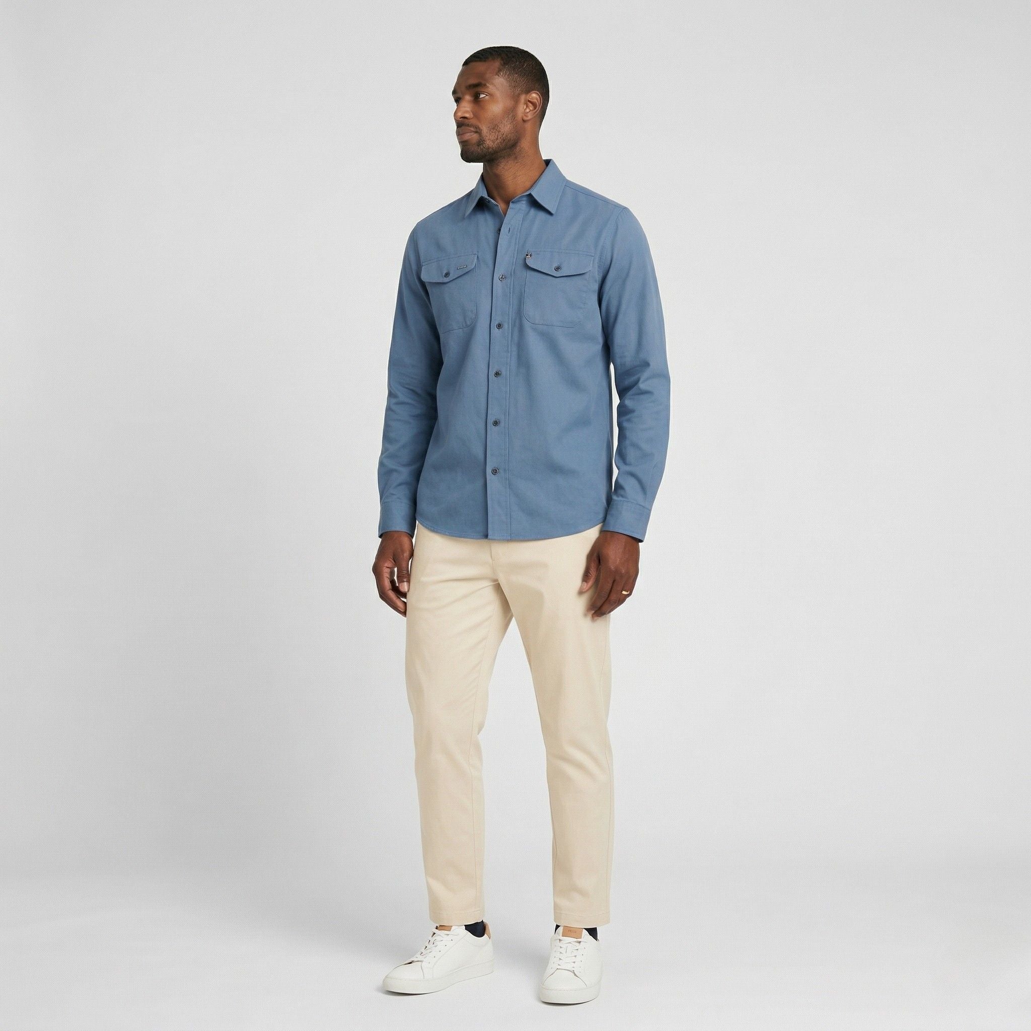 Monterelle | Men’s Cotton Shirt Jacket Classic Fit Button Front