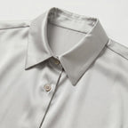 Women's Satin Blouse Long Sleeve Button-Down Point Collar Relaxed Fit