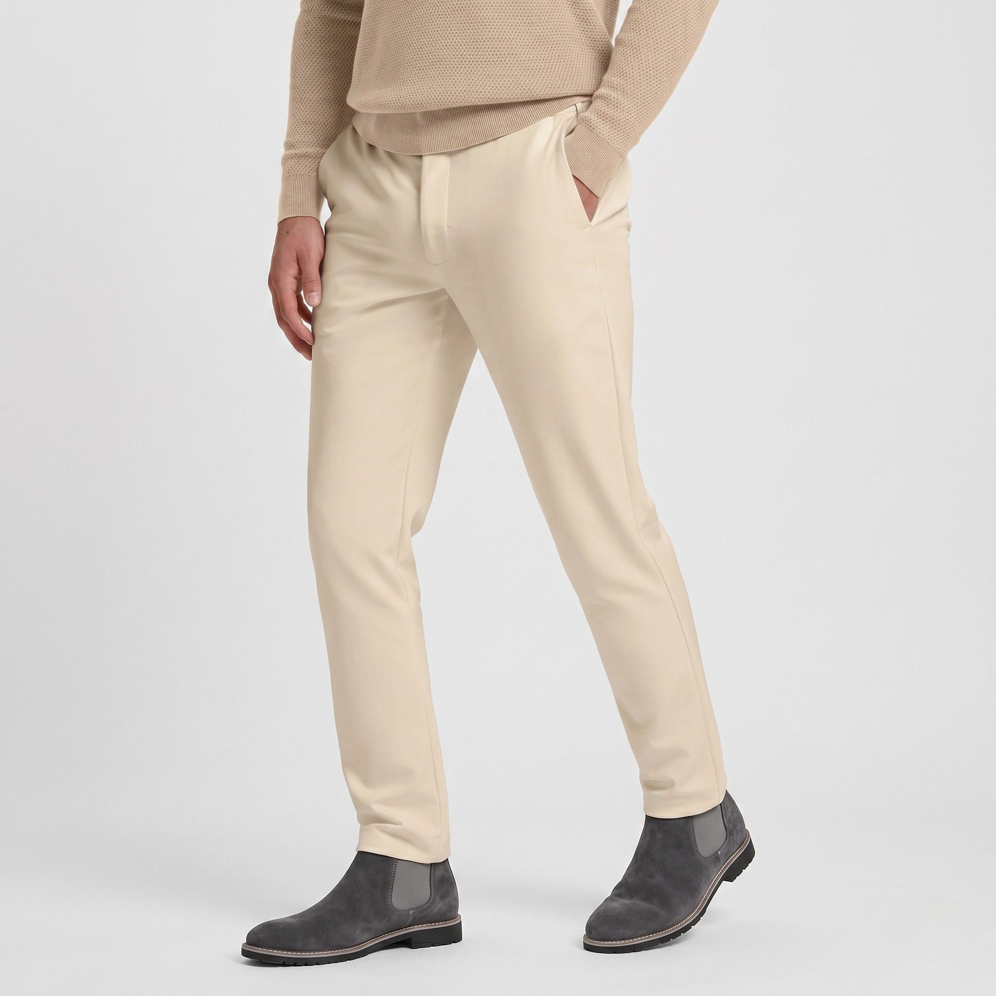 Men's Suede Chelsea Boots Elastic Side Panel