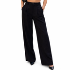 Women's High-Waist Trousers Pleated Wide-Leg Tailored Fit