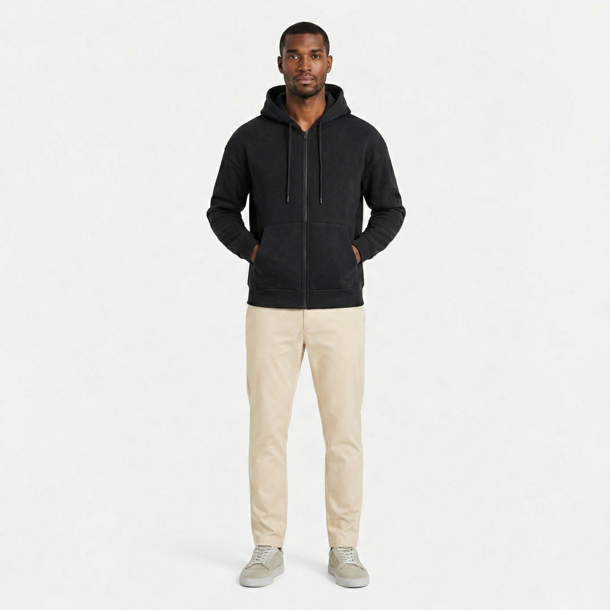 Men's Full-Zip Hoodie Drawstring with Kangaroo Pockets Regular Fit