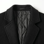 Men's Wool-Blend Overcoat Single-Breasted Notch Lapel  Tailored Fit