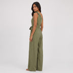 Women's Jumpsuit Dress Tie Waist Leg Relaxed Fit