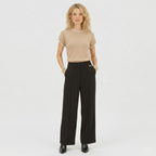 Women's Knit Jumper Short Sleeve Crew Neck Relaxed Fit