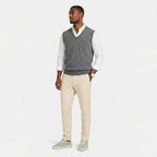 Men's Fine Knit Jumper Vest V-Neck Regular Fit