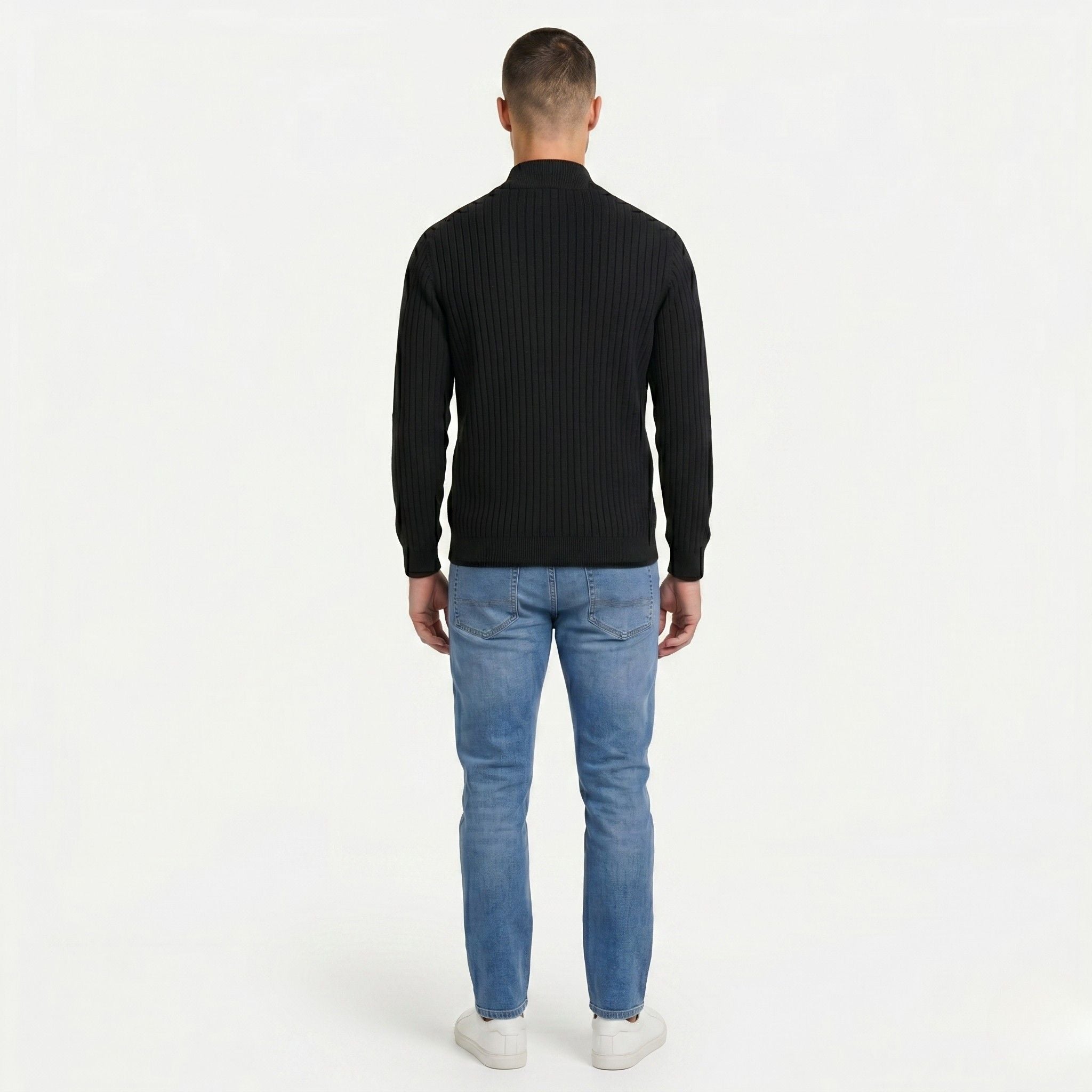 Men's Ribbed Cardigan Full-Zip Regular Fit