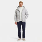 Men's Puffer Jacket Hood Zip-Up Regular Fit