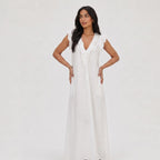 Women's Ruffle Maxi Dress Sleeveless Relaxed Fit