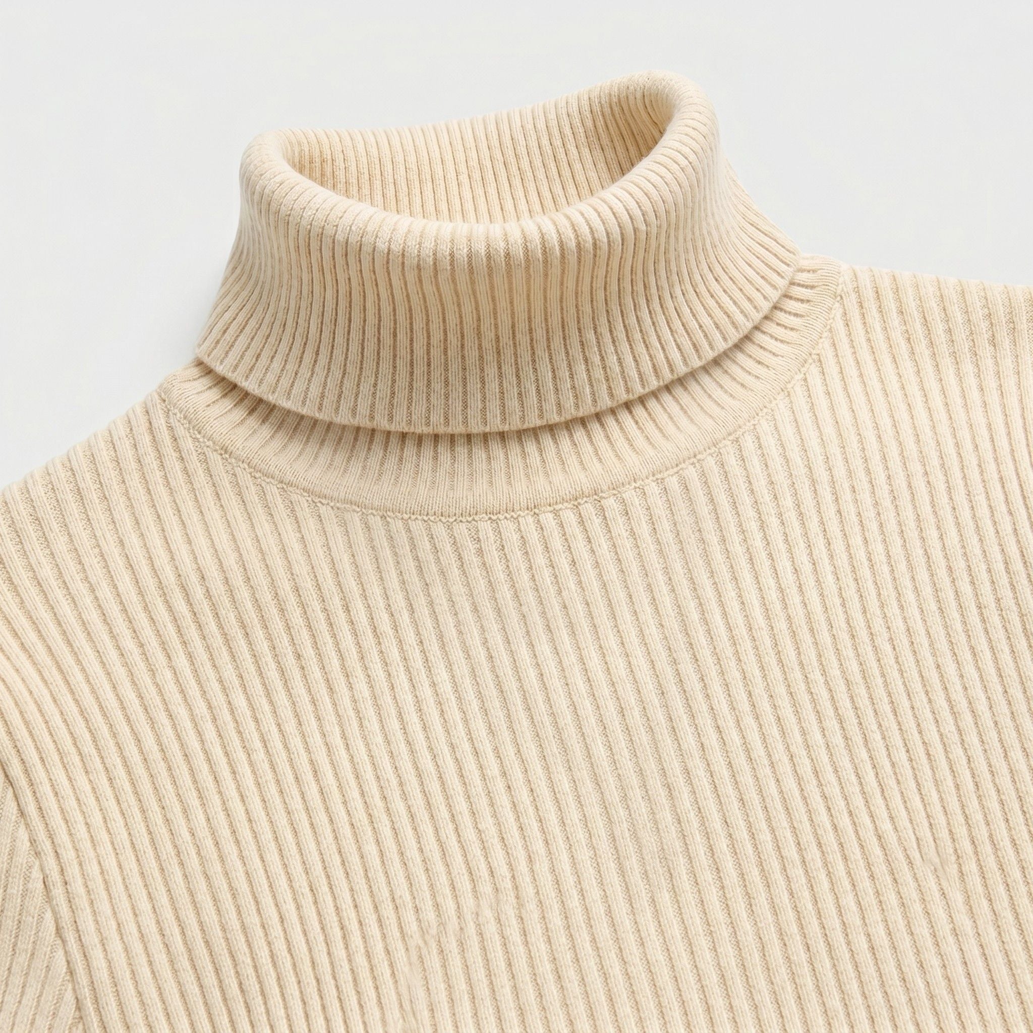Women's Ribbed Skivvy Jumper Neck Ribbed Long Sleeve