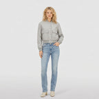 Women's Cropped Bomber Jacket Dual Patch Pocket Regular Fit