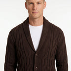 Monterelle | Men's Cable Knit Shawl Collar Cardigan Regular Fit