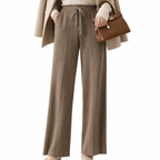 Women's Knitted Trousers Drawstring Wide-Leg Fit