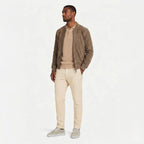 Men's Zip Bomber Jacket Ribbed Collar Regular Fit