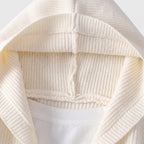 Men's Knit Cardigan Ribbed Hooded Button-Front Regular Fit