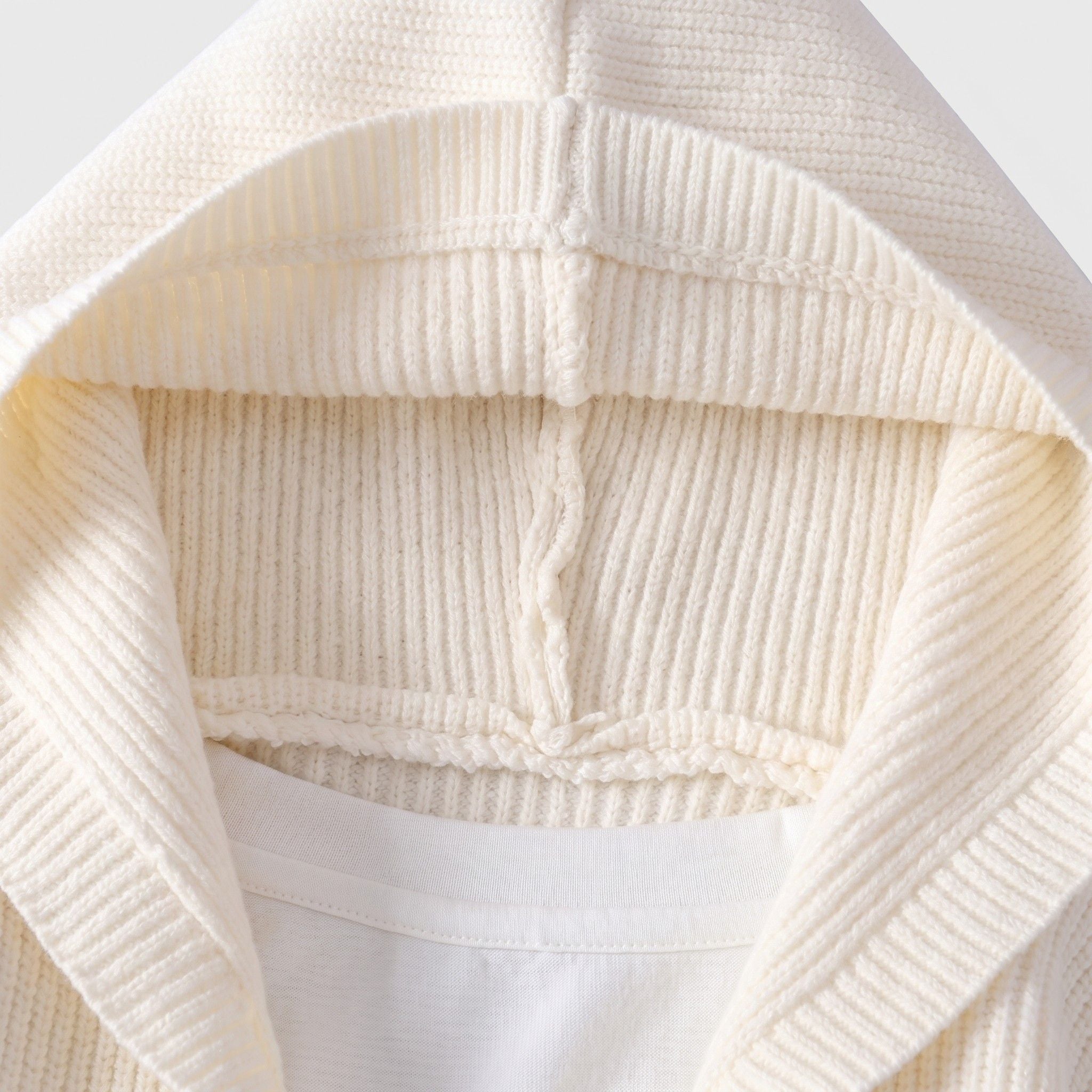 Men's Knit Cardigan Ribbed Hooded Button-Front Regular Fit