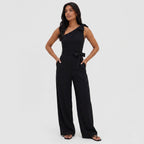 Women's Jumpsuit Dress Tie Waist Leg Relaxed Fit