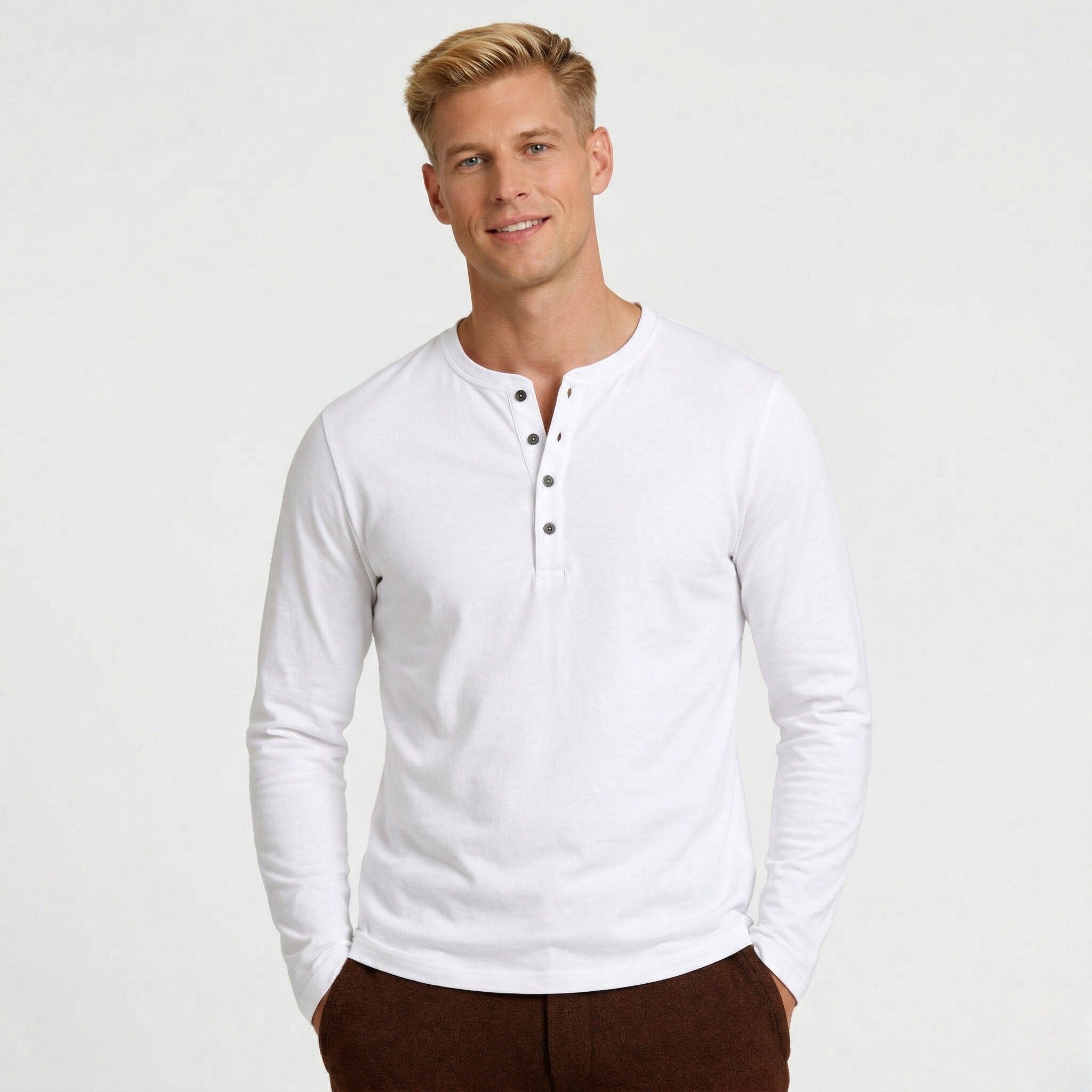 Monterelle | Men’s Long Sleeve Cotton T-Shirt Classic Casual Wear