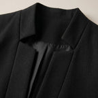 Women's Blazer Collarless Open-Front Longline Tailored Fit