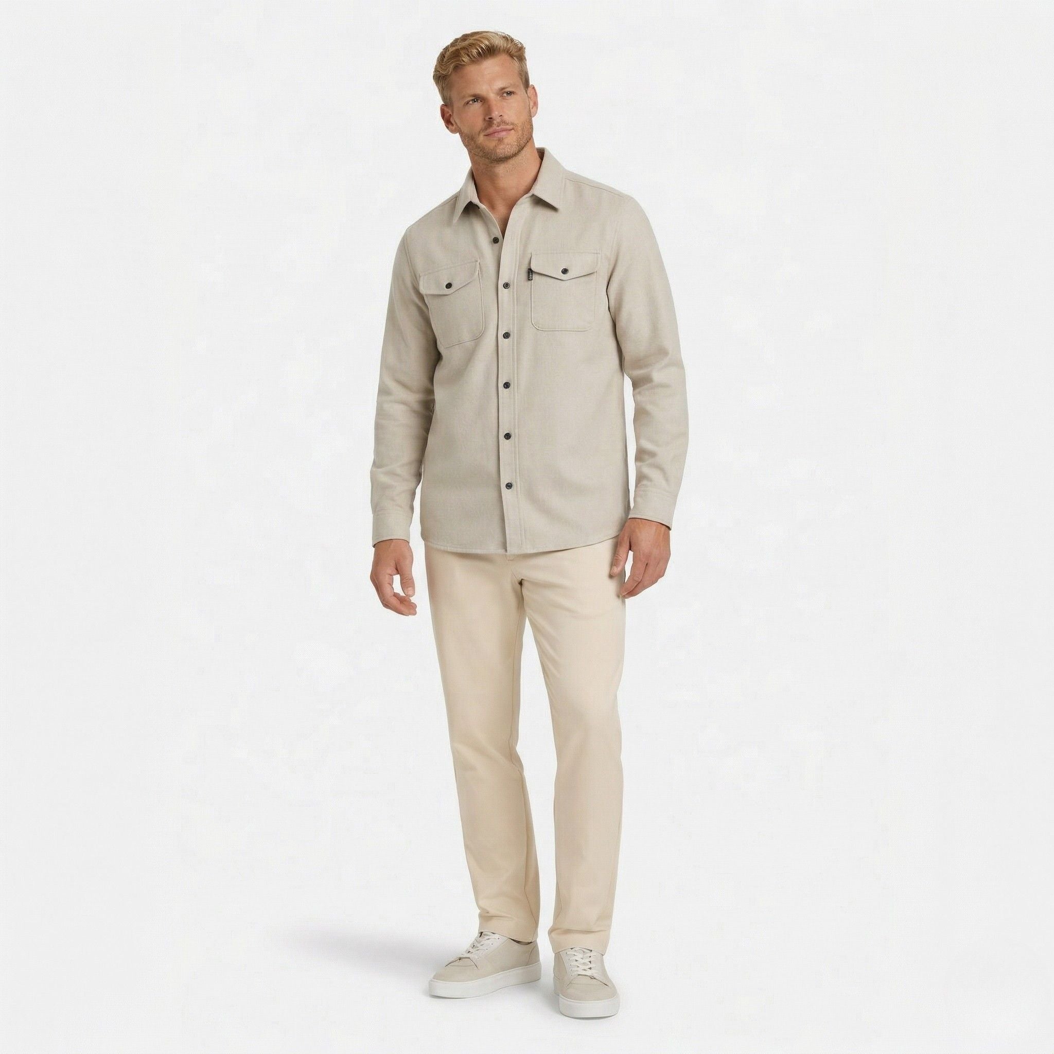 Monterelle | Men’s Cotton Shirt Jacket Classic Fit Button Front