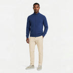 Men's Knit Cardigan Wool-Blend Zip Funnel Neck Regular Fit
