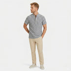 Monterelle | Men’s Striped Short Sleeve Shirt Lightweight Summer Cotton