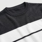 Men's Stripe Jumper Crew Neck Colour Block Regular Fit
