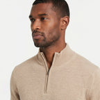 Men's Knit Jumper Quarter-Zip Funnel Neck Regular Fit