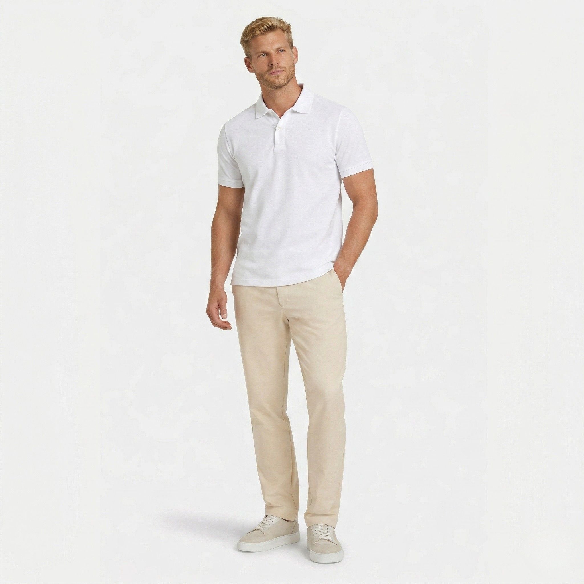 Men’s Breathable Polo Shirt Comfortable Cotton Daily Outfit