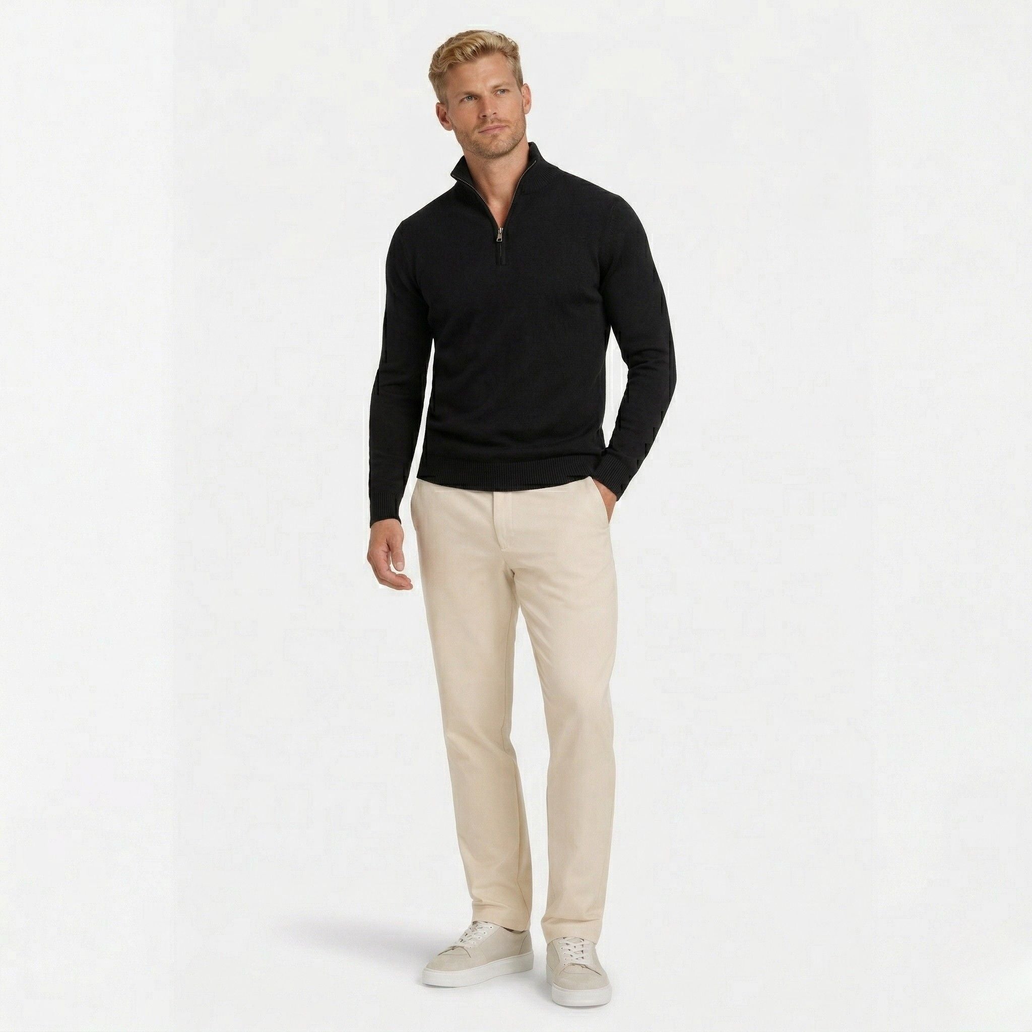 Men’s Zip Up Jumper Comfortable Knit for Daily Wear