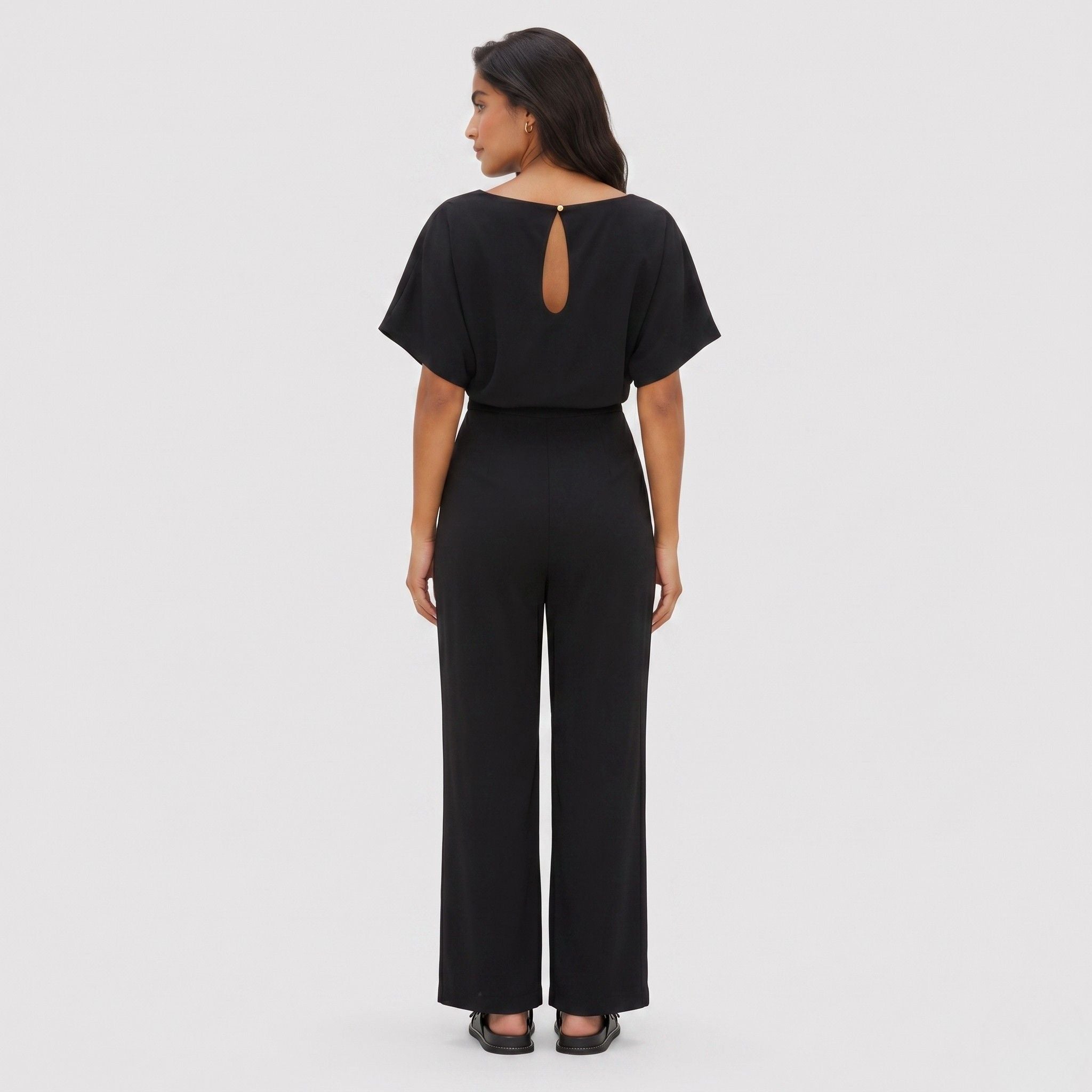 Women's Jumpsuit Tie Waist Wide Leg Relaxed Fit