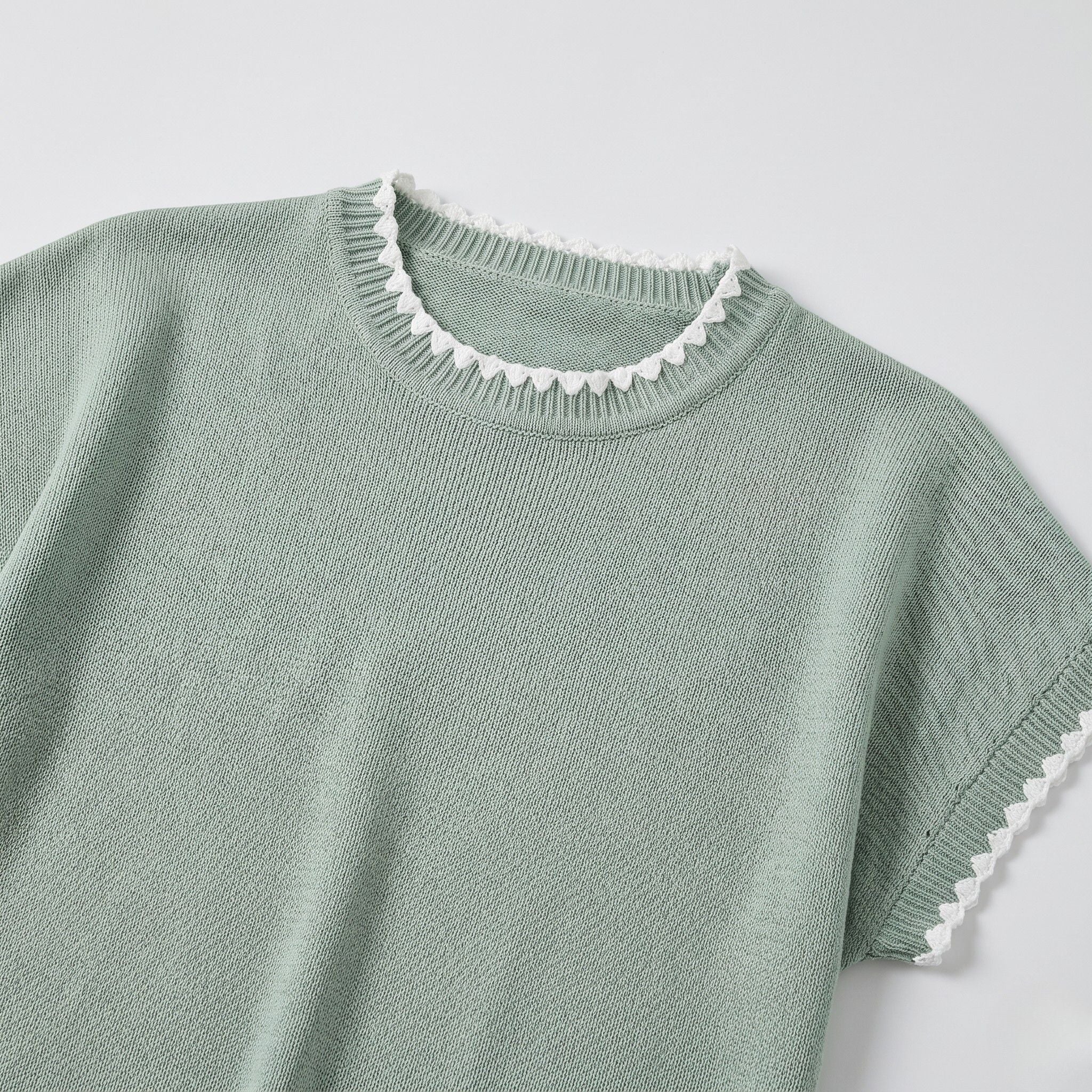 Women's Knit Jumper Short Sleeve Crew Neck Relaxed Fit