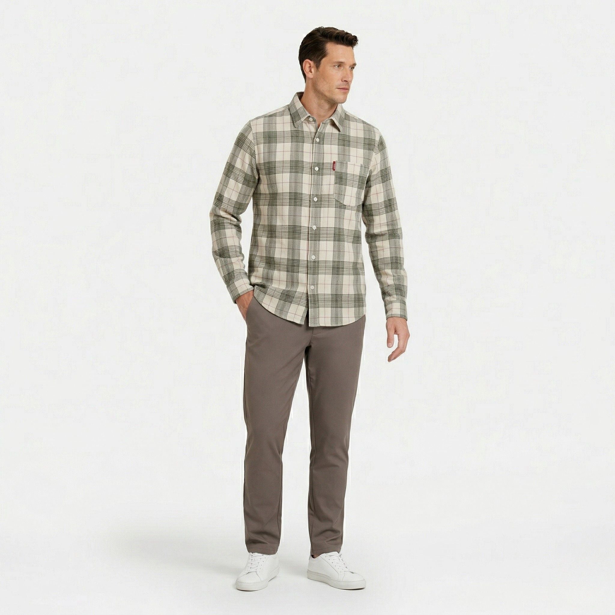 Monterelle | Men’s Plaid Shirt Cotton Lightweight Breathable Casual Fit