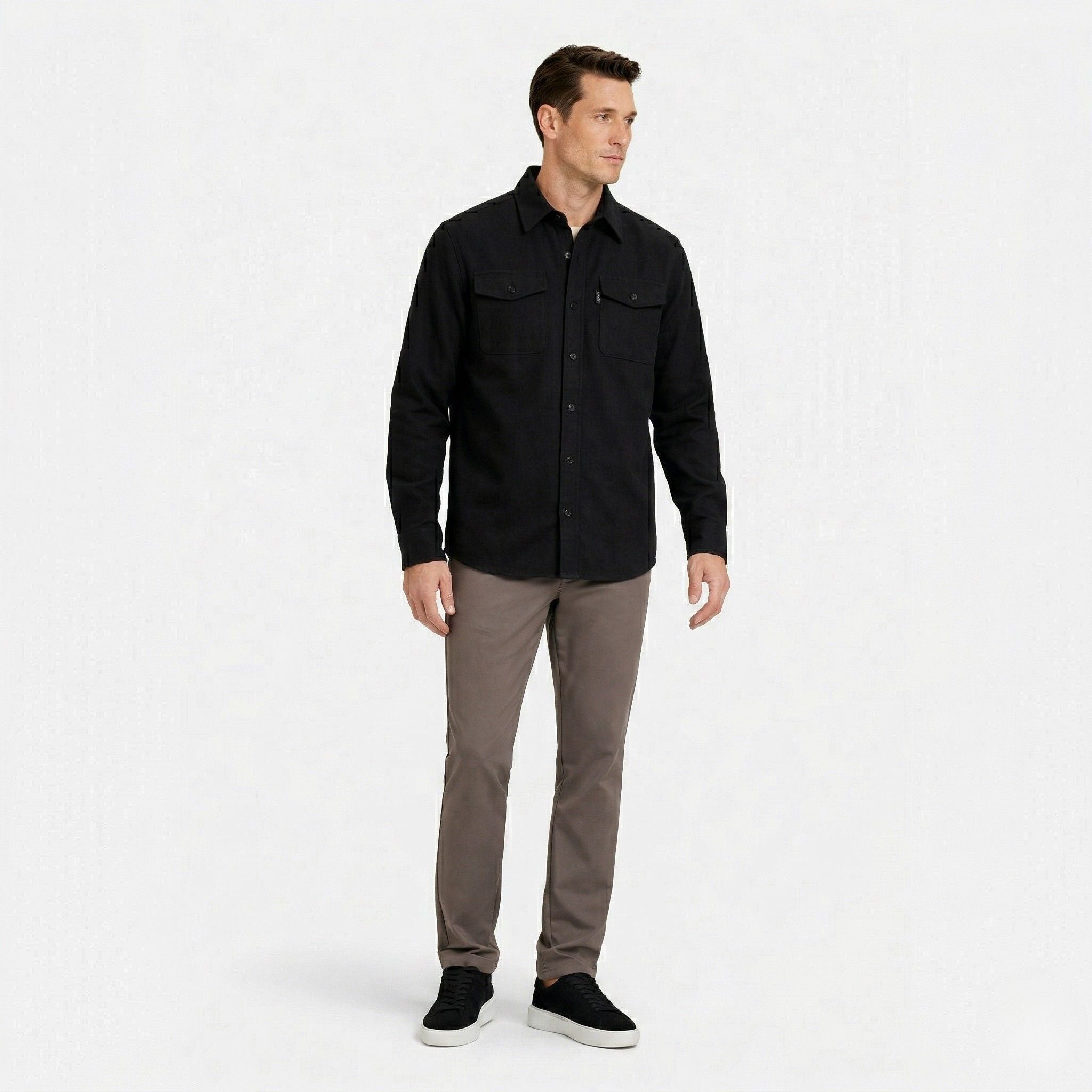 Monterelle | Men’s Cotton Shirt Jacket Classic Fit Button Front