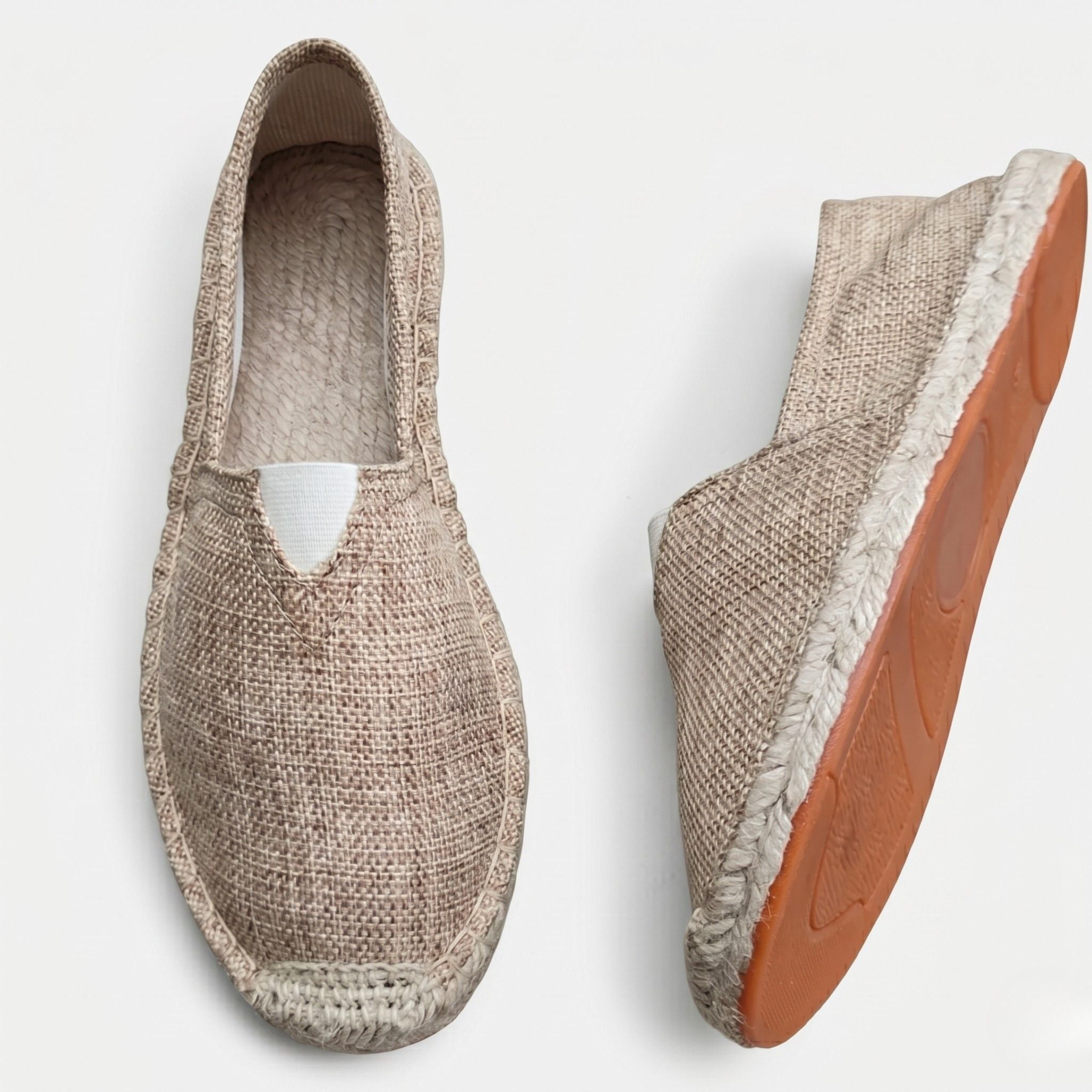 Men's Linen Espadrille Loafer Slip-On Braided Jute Sole