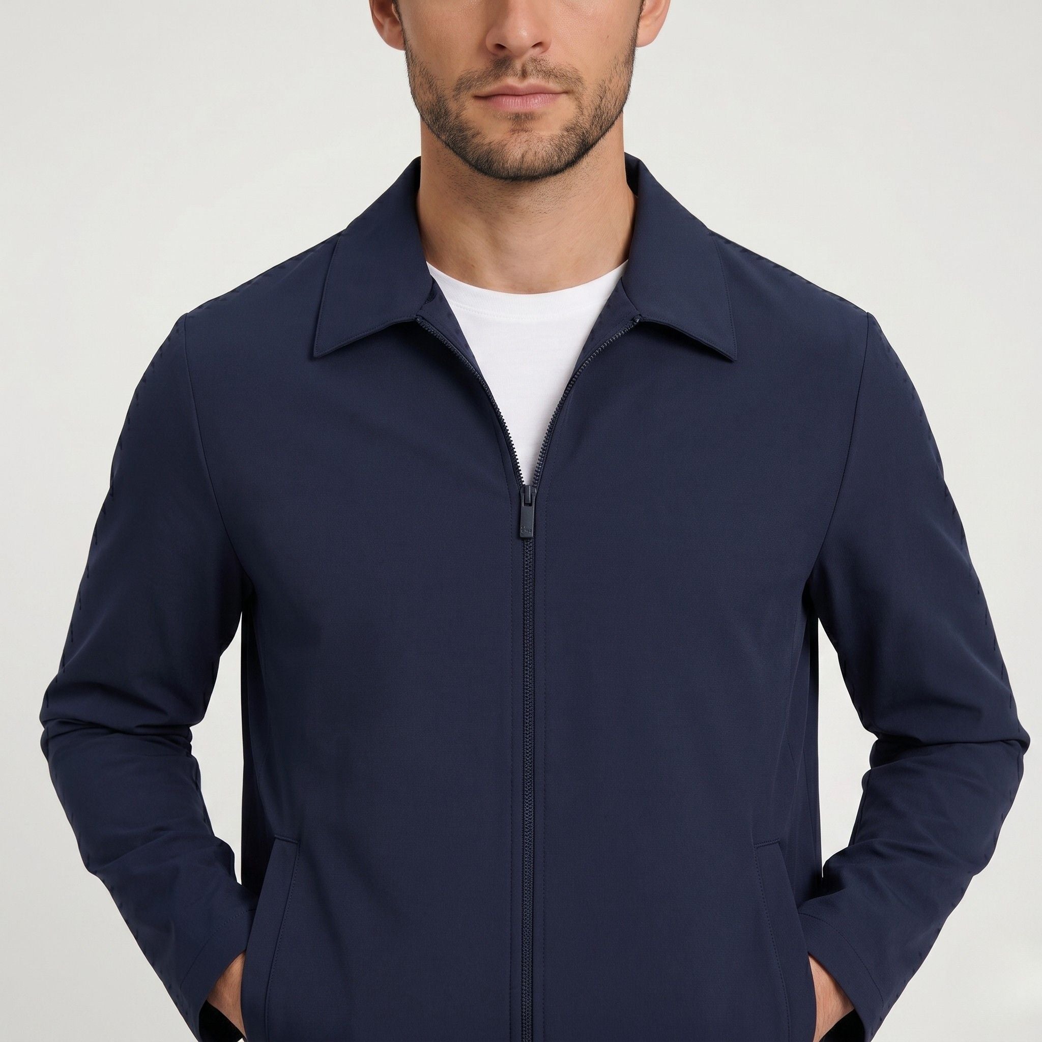 Monterelle | Classic Lapel Jacket Men Full Zip Smart Casual Fit