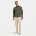 Men's Knit Cardigan Wool-Blend Zip Funnel Neck Regular Fit