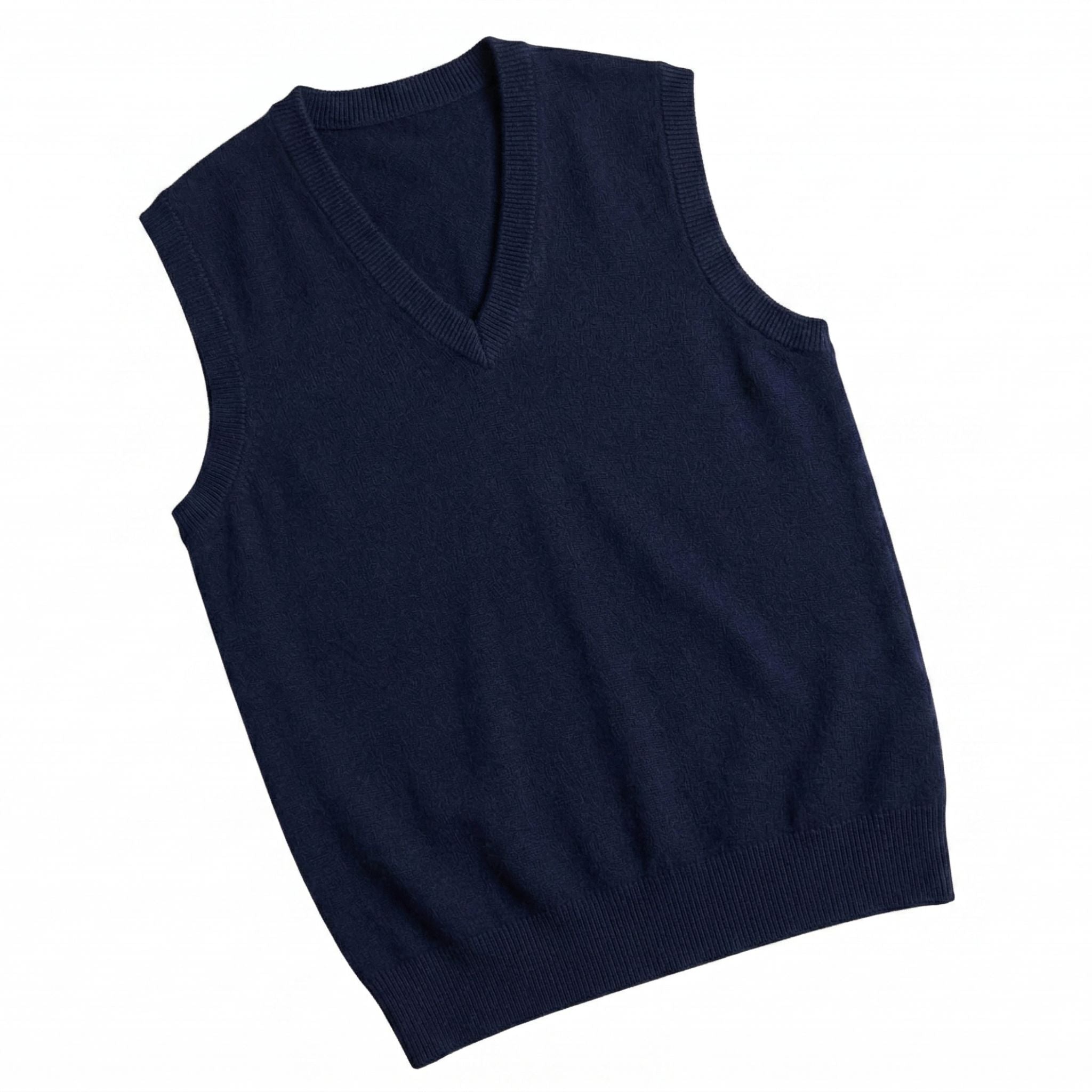 Men's Fine Knit Jumper Vest V-Neck Regular Fit