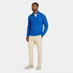 Men's Knit Jumper Cable Quarter-Zip Funnel Neck Regular Fit