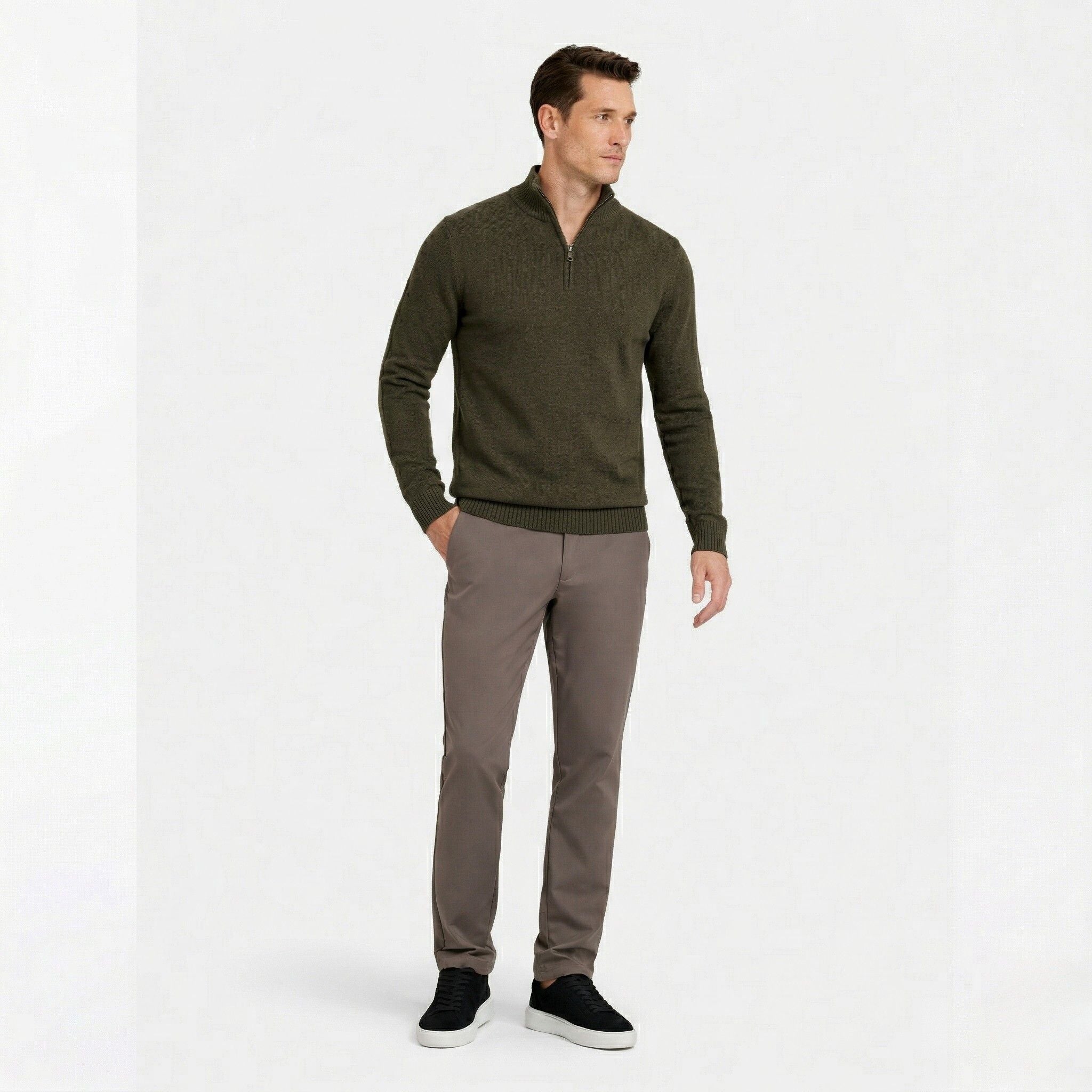 Men’s Zip Up Jumper Comfortable Knit for Daily Wear