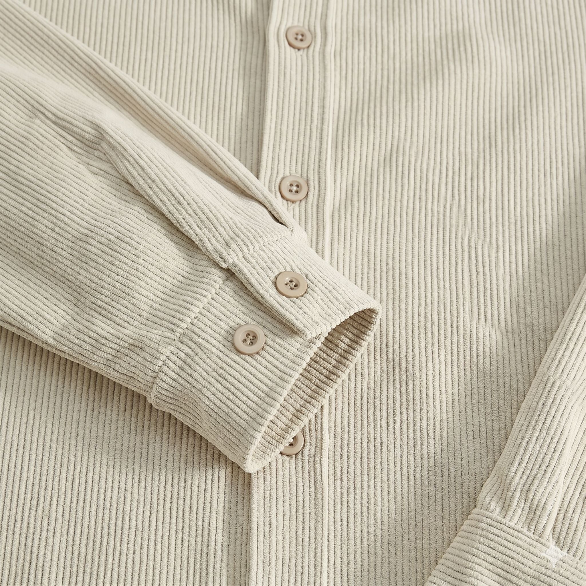 Men's Overshirt Corduroy Long Sleeve Button-Down Regular Fit