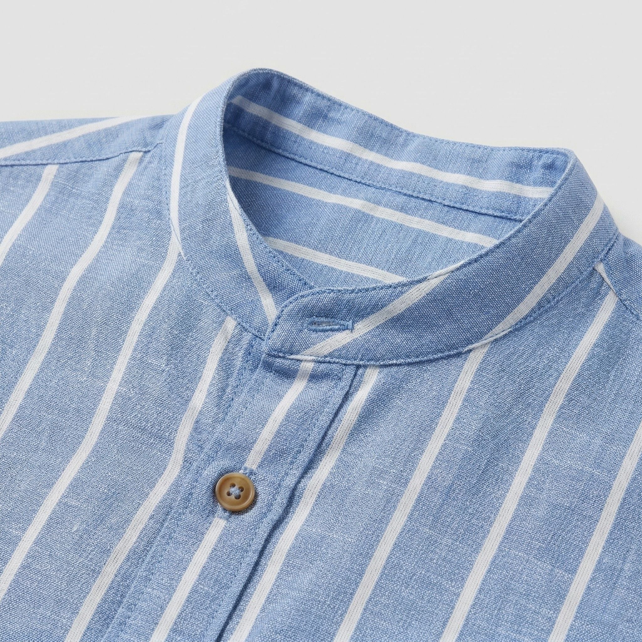 Monterelle | Men’s Striped Short Sleeve Shirt Lightweight Summer Cotton