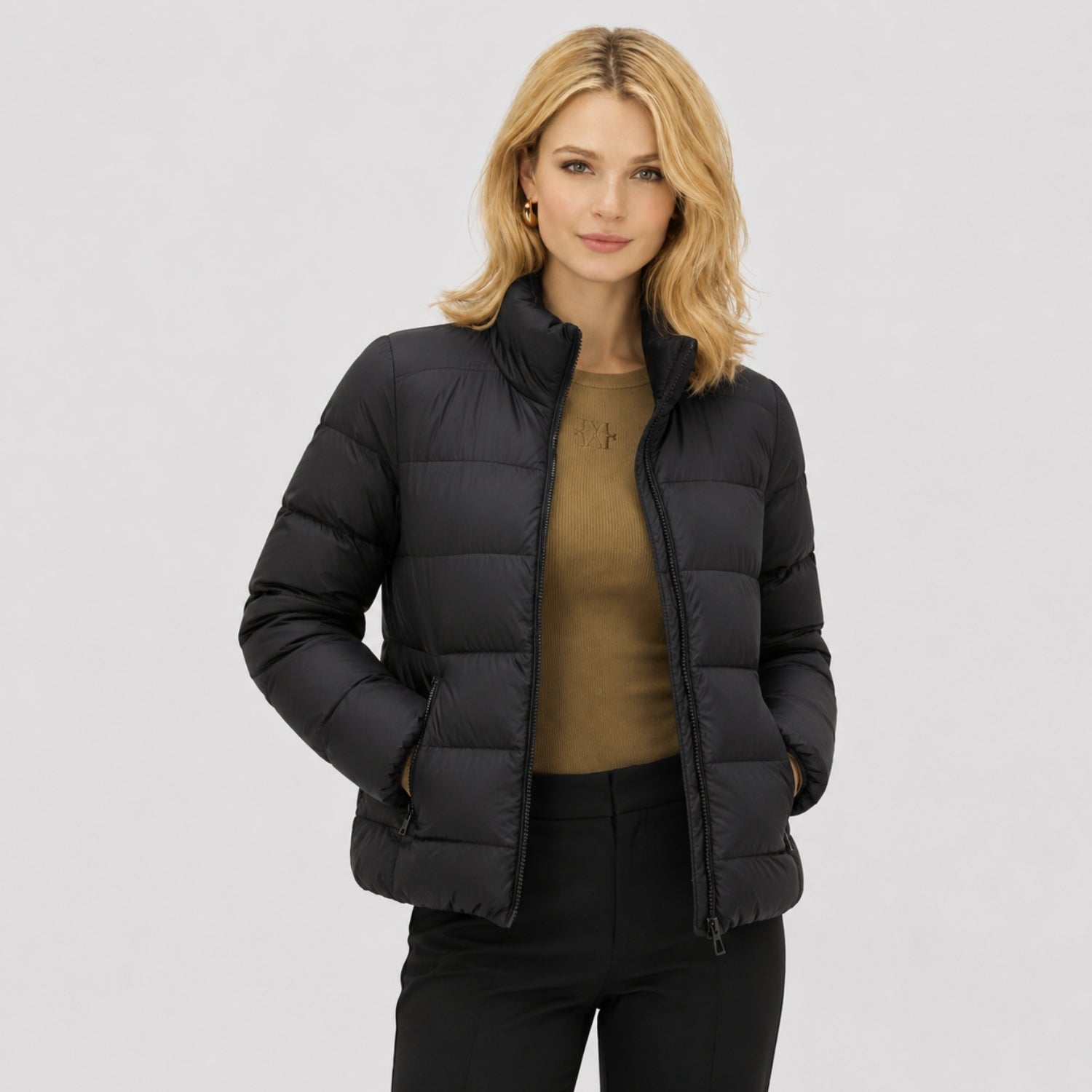 Women's Puffer Jacket Funnel Neck Regular Fit