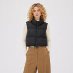 Women's Cropped Puffer Vest Zip-Up Regular Fit