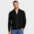 Men's Cardigan Full-Zip Funnel Neck Ribbed Regular Fit