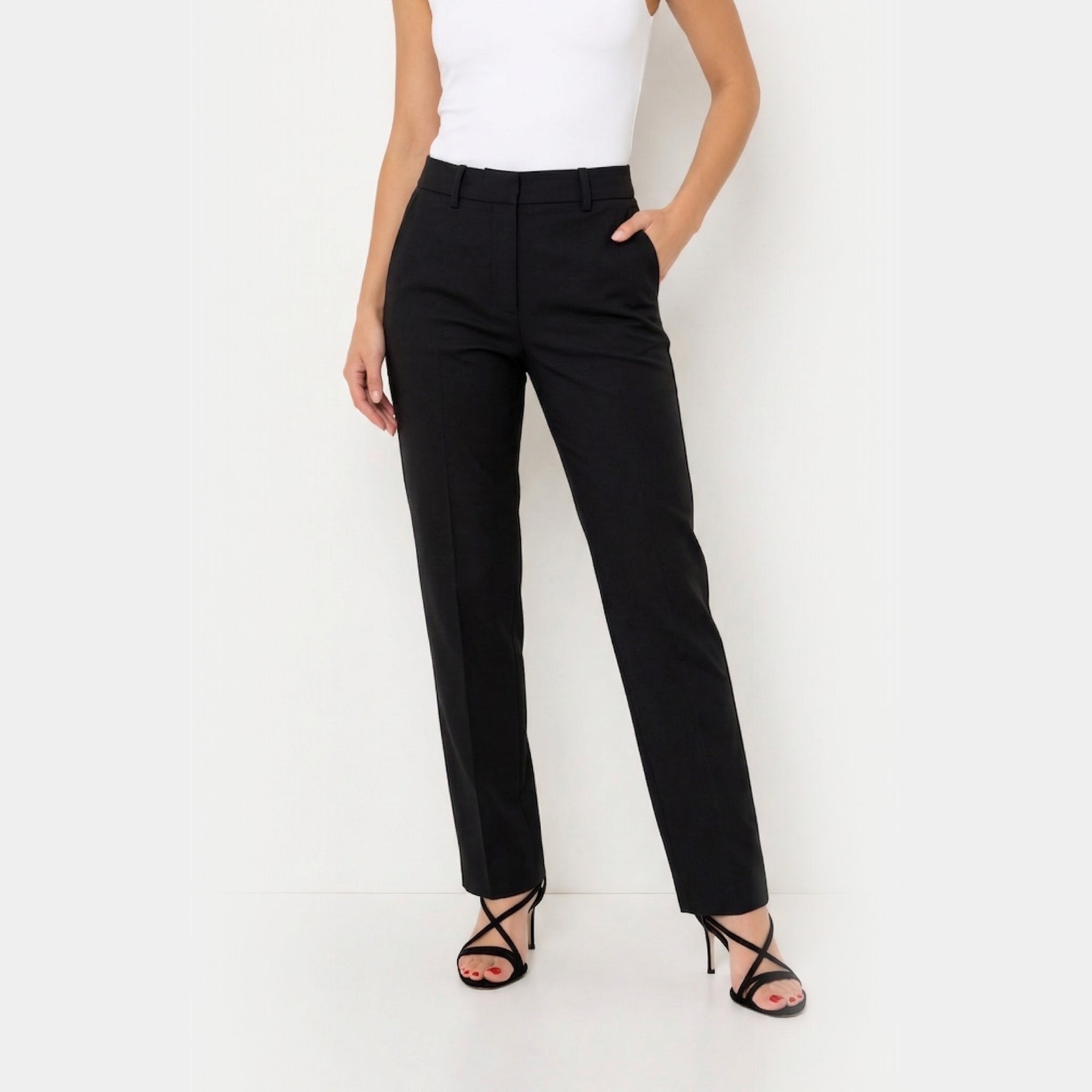 Women's High Waist Trousers Front Seam Tailored Fit
