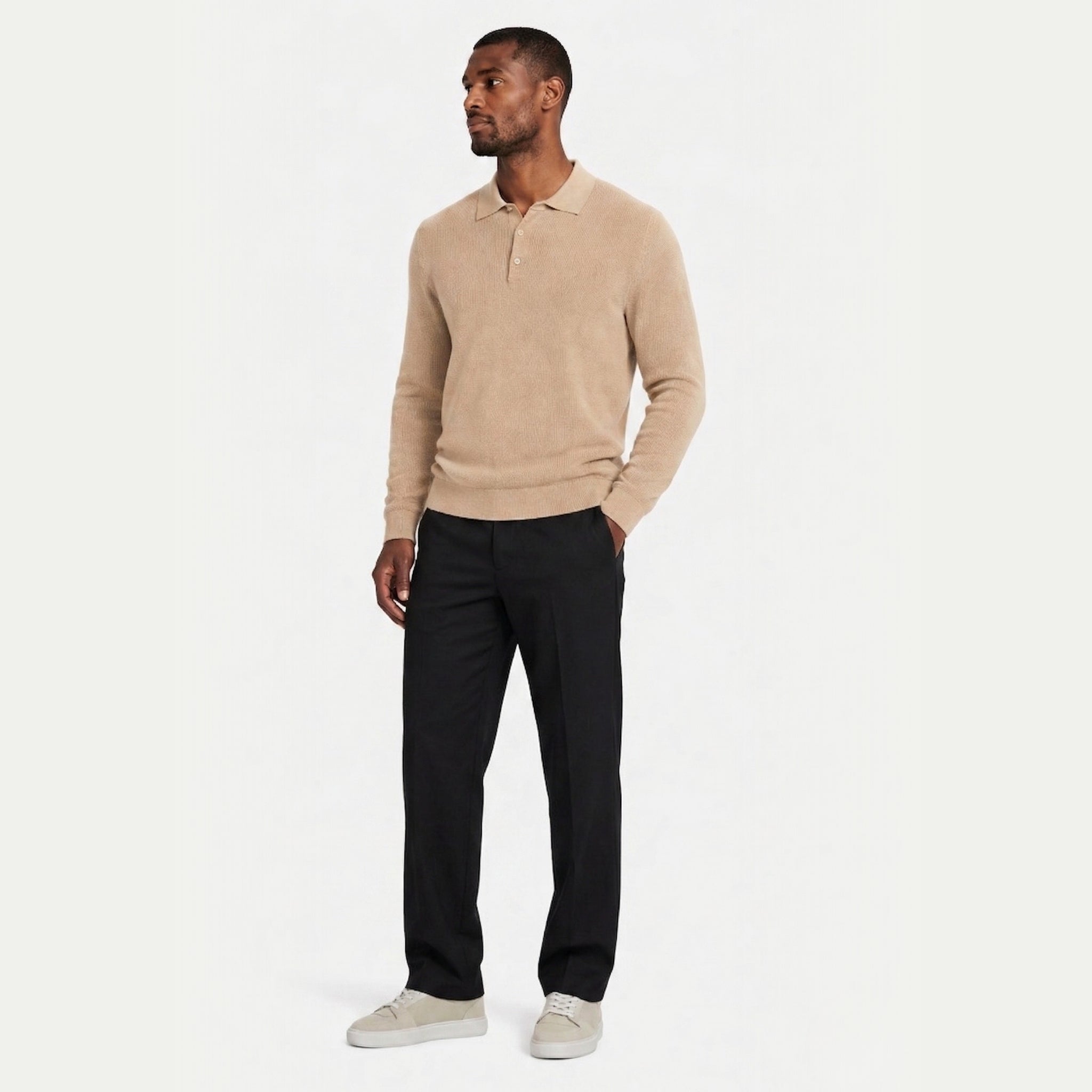 Men's Pleated Trousers Wide-Leg Tailored Relaxed Fit